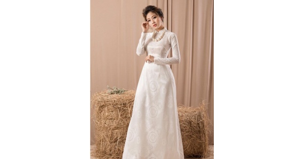Mẫu áo dài cưới màu trắng tinh khôi cho cô dâu mùa cưới 2020